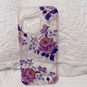 Purple glitter floral iPhone 12 Pro max case